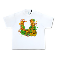 White horseshoe with shamrocks and coin Urban Heavy Tee - AdoDesignShop
