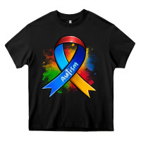 Black autism ribbon Heavy Core Tee - Zillion Design Studio