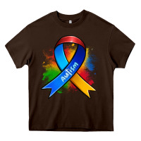 Chocolate Brown autism ribbon Heavy Core Tee - Zillion Design Studio