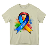 Mossy autism ribbon Heavy Core Tee - Zillion Design Studio