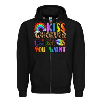 Black kiss whoever the fuck you want Zipper Hoodie - LillyAllenDesigns