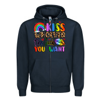 Navy kiss whoever the fuck you want Zipper Hoodie - LillyAllenDesigns