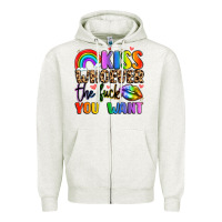 Oatmeal Heather kiss whoever the fuck you want Zipper Hoodie - LillyAllenDesigns