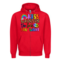 Red kiss whoever the fuck you want Zipper Hoodie - LillyAllenDesigns