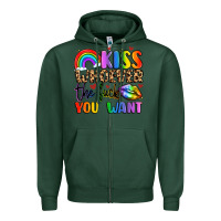 Sports Green kiss whoever the fuck you want Zipper Hoodie - LillyAllenDesigns