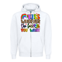 White kiss whoever the fuck you want Zipper Hoodie - LillyAllenDesigns