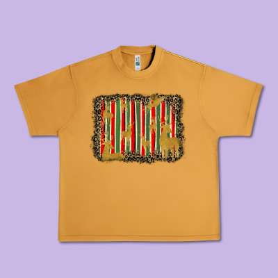 Christmas Reindeers Leopard Background Urban Heavy Tee Designed By Barkaloodesign