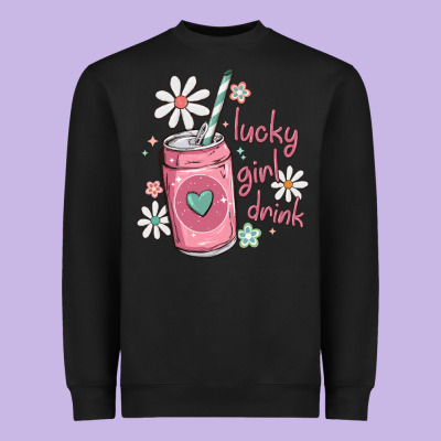 Lucky Girl Drink Heavyweight Sweatshirt Designed By Maliassmallbusiness