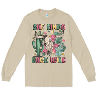Mushroom she kinda buck wild Long Sleeve Tee - MaliasSmallBusiness