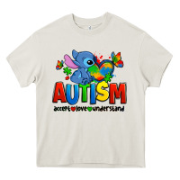 Cream autism stitch accept love understand Heavy Core Tee - Zillion Design Studio
