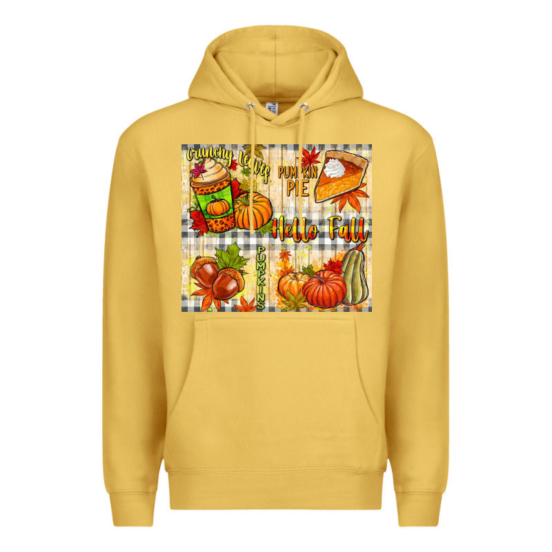 Hello Fall Pumpkins Premium Hoodie by NancyCooperArtShop | Teevron