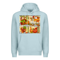 Blue Mist Hello Fall pumpkins Premium Hoodie - NancyCooperArtShop