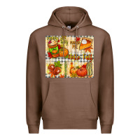Chestnut Hello Fall pumpkins Premium Hoodie - NancyCooperArtShop