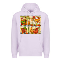 Lilac Hello Fall pumpkins Premium Hoodie - NancyCooperArtShop