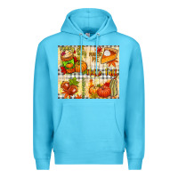 Ocean Blue Hello Fall pumpkins Premium Hoodie - NancyCooperArtShop
