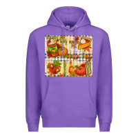 Purple Hello Fall pumpkins Premium Hoodie - NancyCooperArtShop