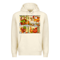 Sandshell Hello Fall pumpkins Premium Hoodie - NancyCooperArtShop