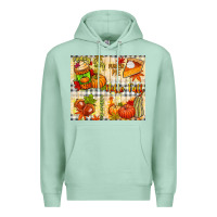 Seafoam Hello Fall pumpkins Premium Hoodie - NancyCooperArtShop