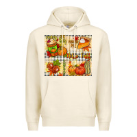 Tofu Hello Fall pumpkins Premium Hoodie - NancyCooperArtShop
