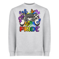 Heather Grey gaymer pride Heavyweight Sweatshirt - MaliasSmallBusiness