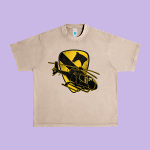 1st Cavalry Division Chopper Helicopter Air Cav Urban Heavy Tee Designed By Jasminsmagicworld
