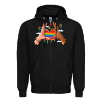 Black lgbtq pride hands Zipper Hoodie - LillyAllenDesigns