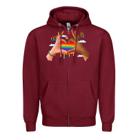 Burgundy lgbtq pride hands Zipper Hoodie - LillyAllenDesigns