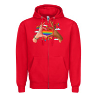 Red lgbtq pride hands Zipper Hoodie - LillyAllenDesigns