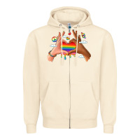 Sandshell lgbtq pride hands Zipper Hoodie - LillyAllenDesigns