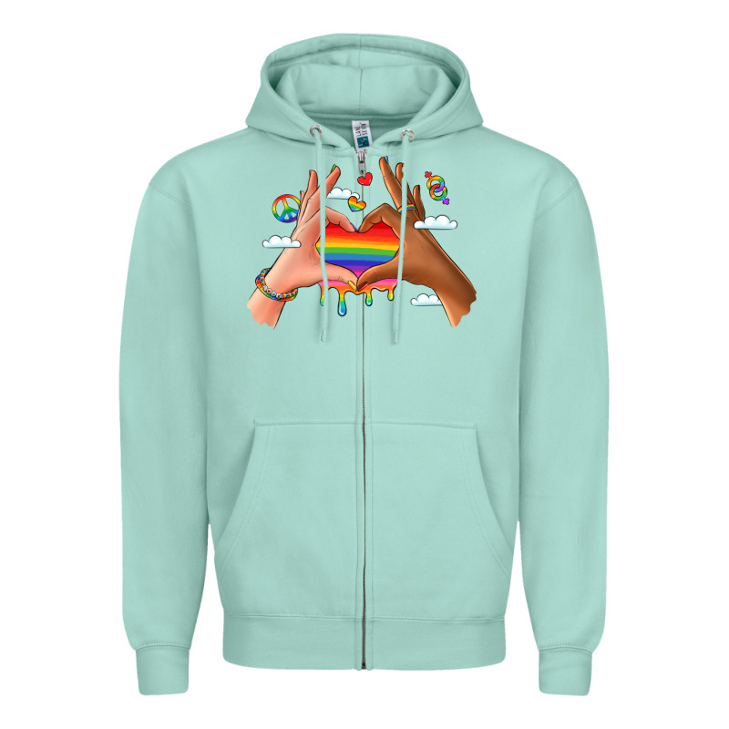 Lgbtq Pride Hands Zipper Hoodie by LillyAllenDesigns | Teevron