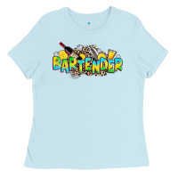 Baby Blue bartender Ladies Tee - Zillion Design Studio