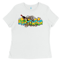 White bartender Ladies Tee - Zillion Design Studio