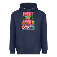 Navy Meet me at the ocean Summer Heavyweight Hoodie - NancyCooperArtShop