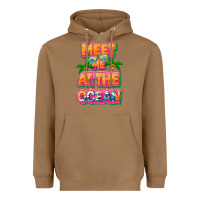 Toasted Coconut Meet me at the ocean Summer Heavyweight Hoodie - NancyCooperArtShop