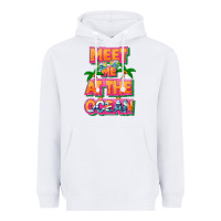 White Meet me at the ocean Summer Heavyweight Hoodie - NancyCooperArtShop
