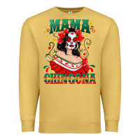 Antique Gold Mama Chingona Skull Premium Sweatshirt - texasbilliewilder