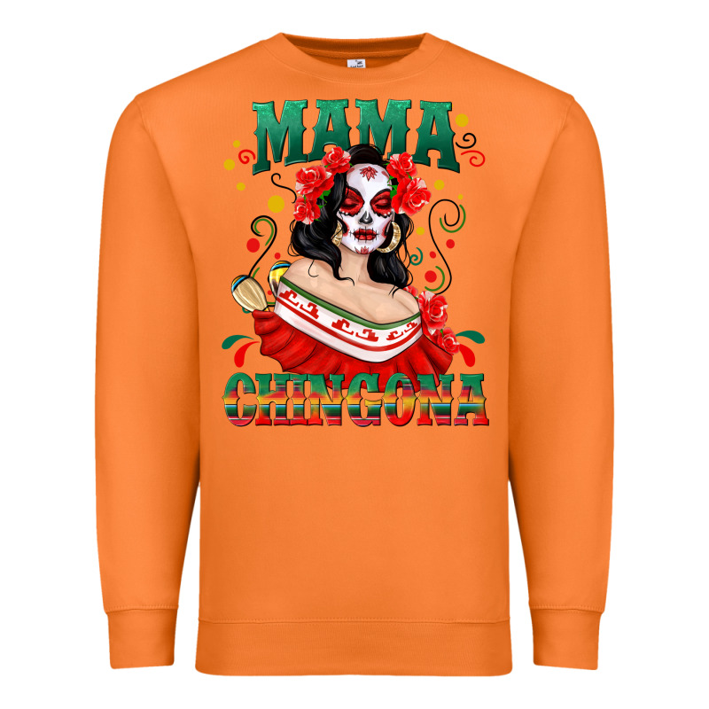 Mama Chingona Skull Premium Sweatshirt by texasbilliewilder | Teevron