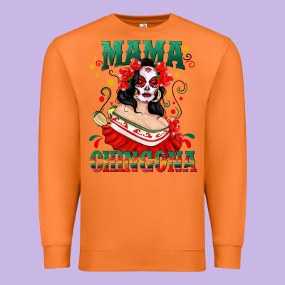 Mama Chingona Skull Premium Sweatshirt Designed By Texasbilliewilder