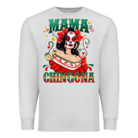Dove Grey Mama Chingona Skull Premium Sweatshirt - texasbilliewilder