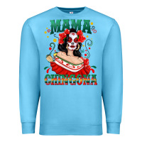Ocean Blue Mama Chingona Skull Premium Sweatshirt - texasbilliewilder