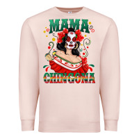 Pale Pink Mama Chingona Skull Premium Sweatshirt - texasbilliewilder