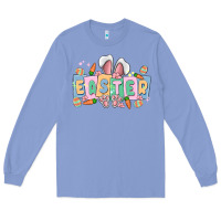 Colony Blue easter  rabbit Long Sleeve Tee - MaliasSmallBusiness