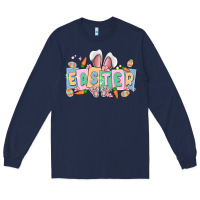 Navy easter  rabbit Long Sleeve Tee - MaliasSmallBusiness