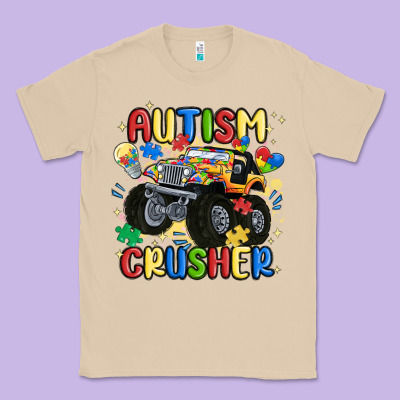 Autism Crusher Classic Tee Designed By Maliassmallbusiness