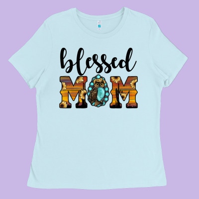 Blessed Mom Ladies Tee Designed By Jahusdesignshop