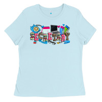 Baby Blue secretary Ladies Tee - Zillion Design Studio