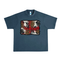 Midnight Navy Christmas red plaid background Urban Heavy Tee - BarkalooDesign
