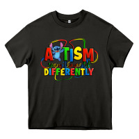 Asphalt autism stitch seeing the world differently Heavy Core Tee - Zillion Design Studio