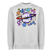 Heather Grey safe space Heavyweight Sweatshirt - MaliasSmallBusiness