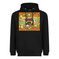 Black fall school bus Heavyweight Hoodie - texasbilliewilder